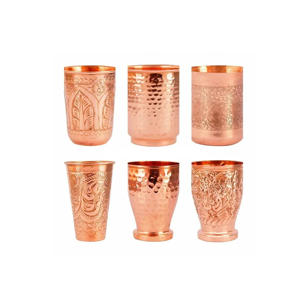 Superlative Quality Best Pure Copper Water Glass Tumbler Customizable Giveaways Coffee Tea Beer Drinkware Stainless Steel Cheap