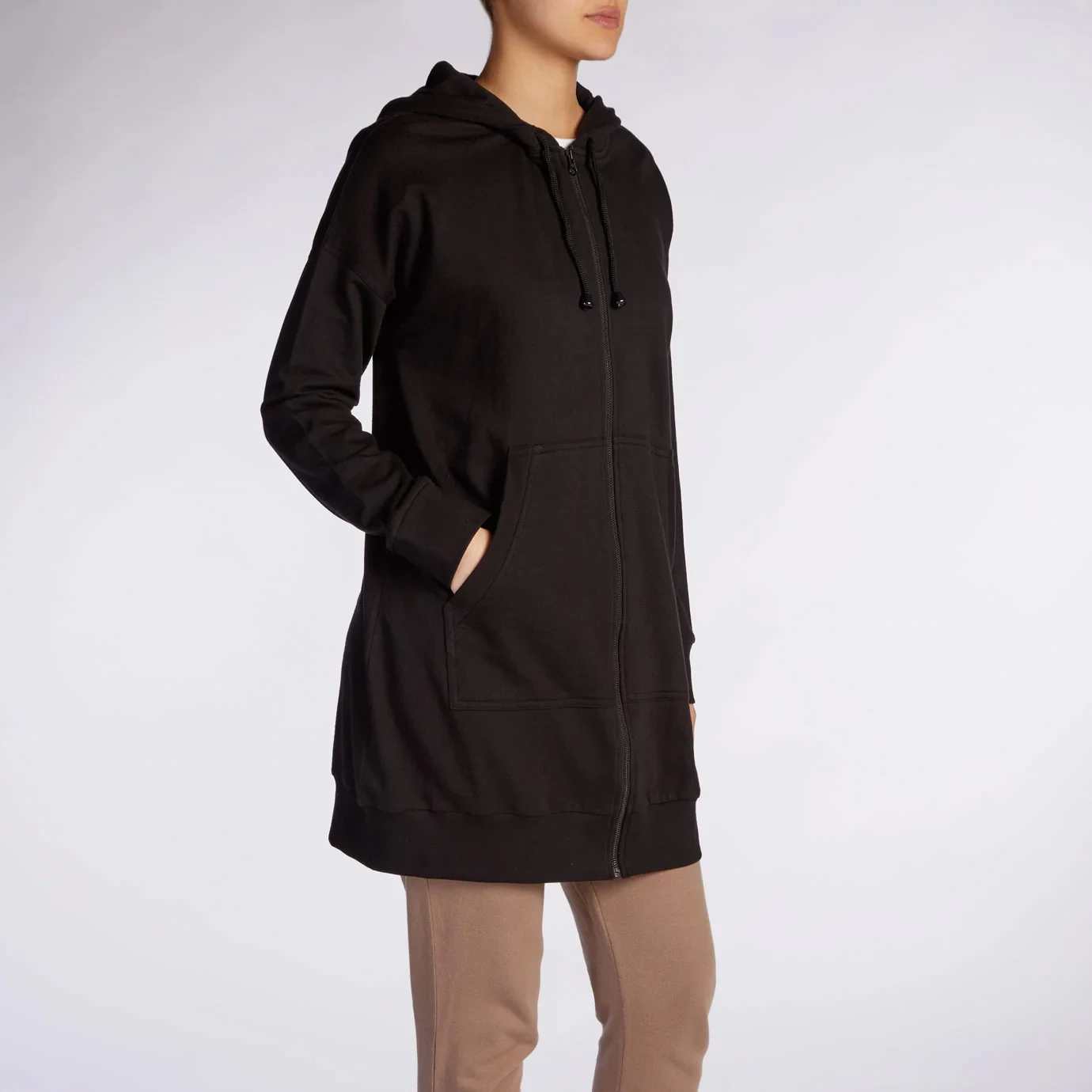 Female Modest Islamic Clothing Ladies Zipper Hoodie Simple Style Hooded Women Autumn Fashion Sweatshirt For Girls