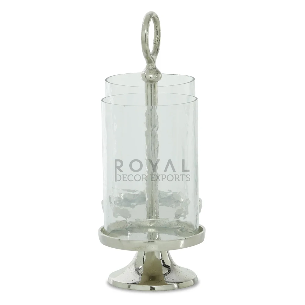 Glass Jars For Candle Elegant Design Candle Stick Stand Silver Aluminium Candle Holder Hot Selling Tea Light Metal Pillar