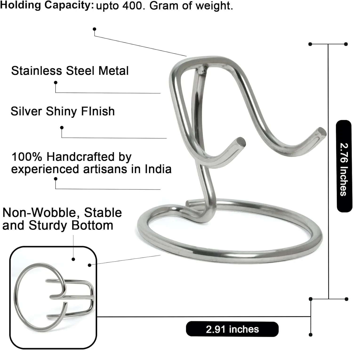 Display Stand for Small Keepsake Heart Urns  Stainless Steel Silver Finished Beautiful Keepsake URN Holder Mount for Small Urns