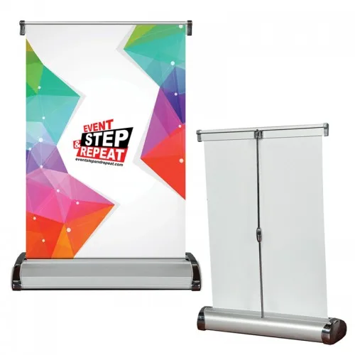 Factory Price Custom A4 Mini Table Top Roll up Display Banner Portable Aluminum Banner Stand for Advertising and Promotion