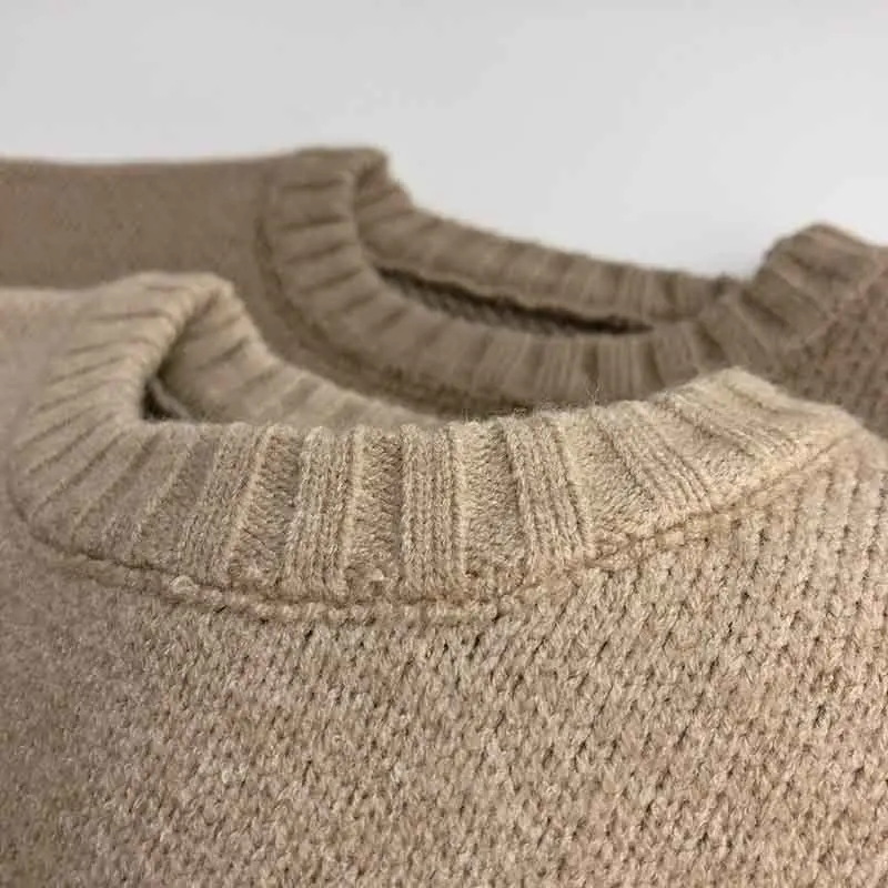 Winter kids cute high quality knitted sweater toddler baby boy girl long sleeve soft knitting machine vintage cartoon sweater