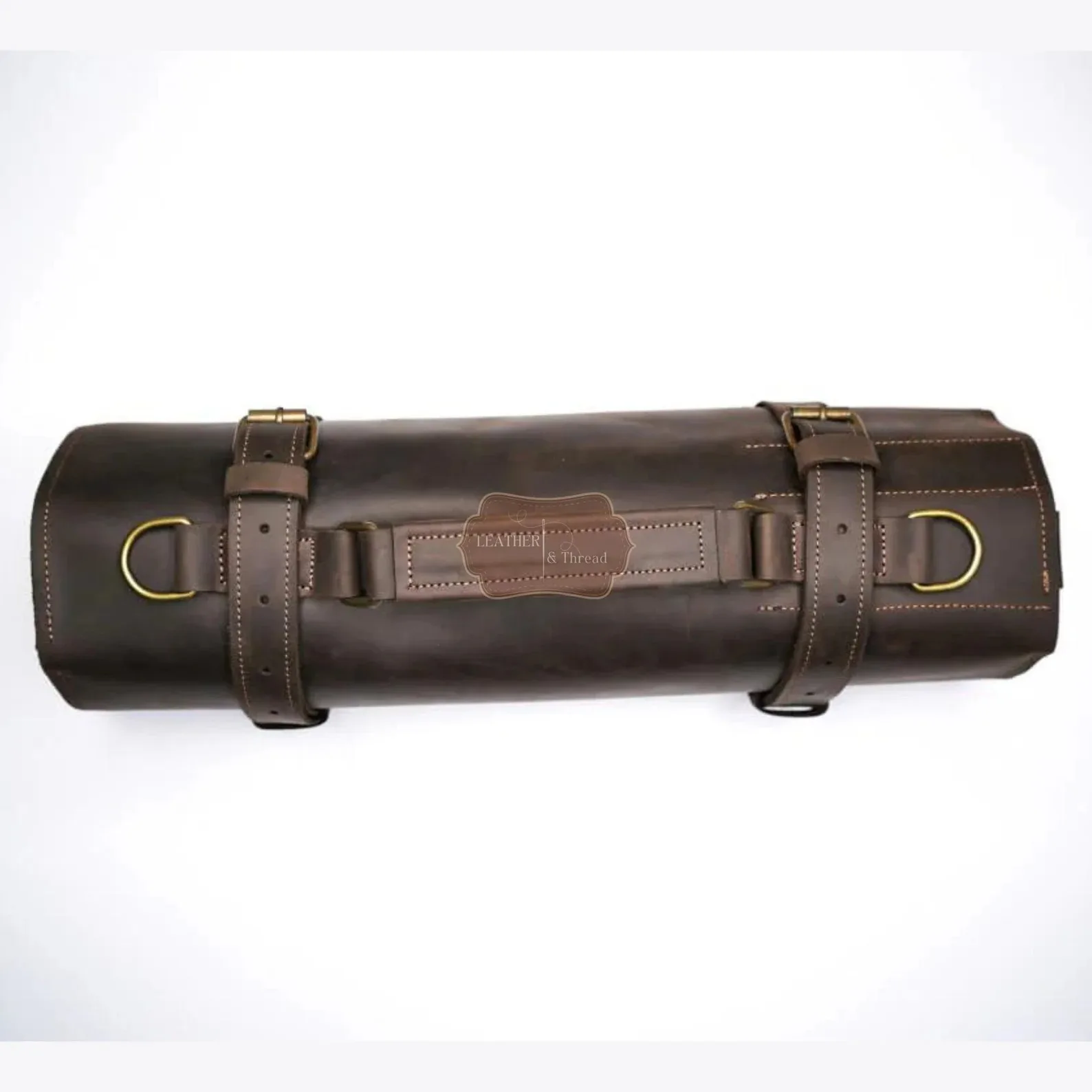 Portable Leather Tolled Electrical Technician Waxed Roll Tool Storage Bag Set Organizer LKR-0024 Customizable Knife Roll OEM