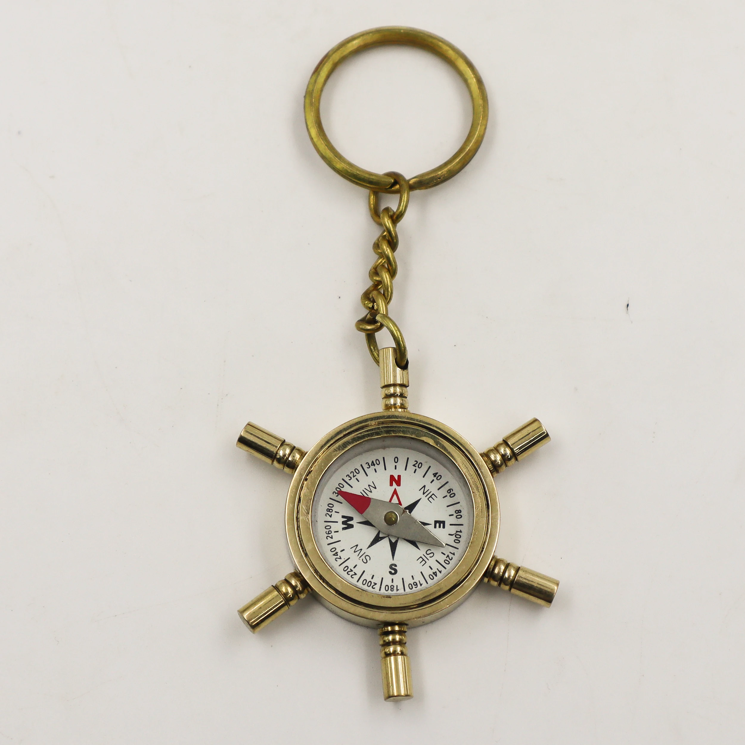 Personalized Handwritten Mini Compass Keyring Navigation Wheel Magnetic Compass Keychain Camping Hiking Metal Key Chains Gift