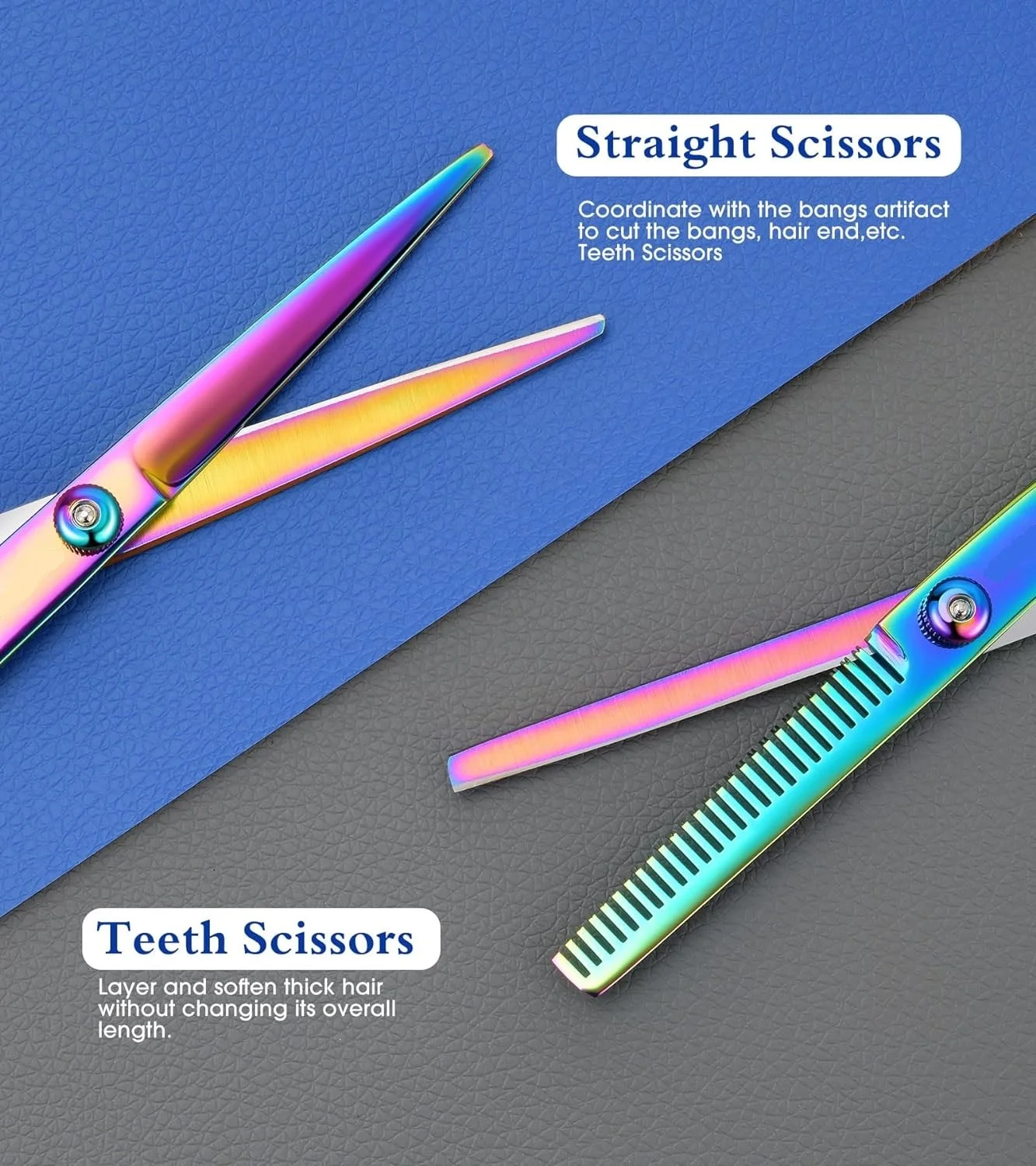 Professional Hair Scissors 6.5 inches Multi Color German Stainless Steel Hair Cutting Scissor for Barber Salon Home Men Women us