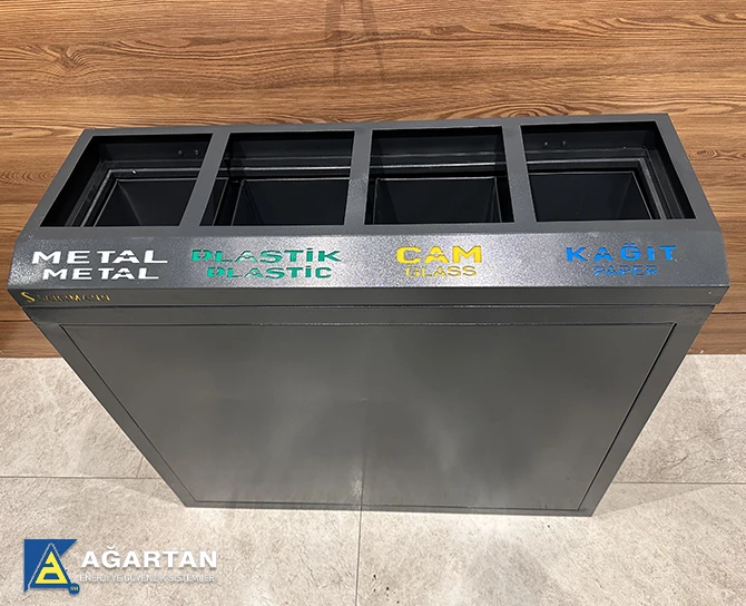 Fireproof Recycle Bin Outdoors Waste Box Rectangular Bin Trash Waste Bin Metal Outer Bucket Garbage