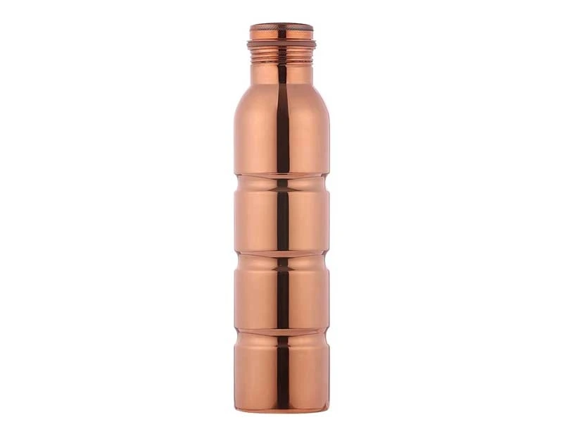 Quality Assured 1000ml Pure Copper Water Bottle High Thermal Insulation Seamless Plain Designed Glass Lid Gym Drinkware Sale