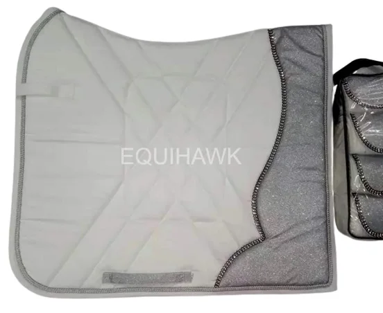COTTON SADDLE PAD SPARKLE DESIGN AND FASHION CRYSTAL DECORATED INSIDE HIGH DENSITY CUSHION SADDLE PAD FOR HORSE SADDLE