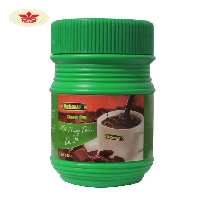 Best selling 04 MARIO COCOA 65% Cocoa Green Jar Vietnam Wholesale Instant Cocoa 3 in 1 150gram/jar OEM Service Offered