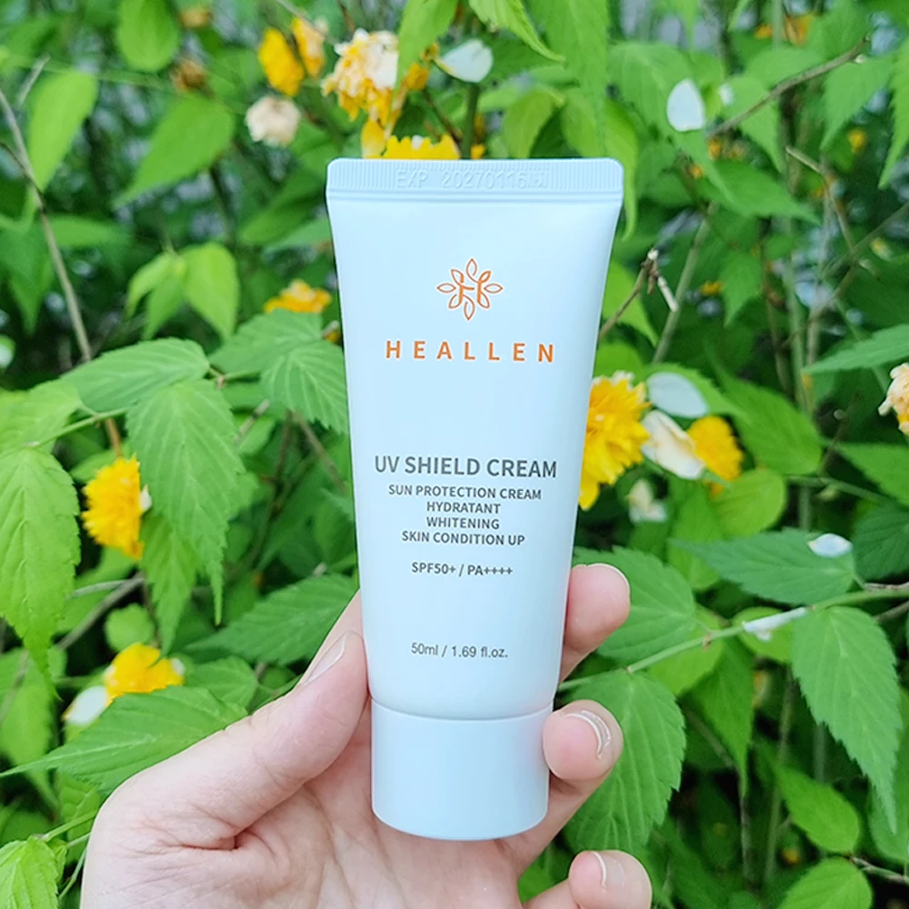 OEM Korean Sunscreen with Ceramide UV Block Cream Private Label Niacinamide Glycerin Ingredients Moisturizer for Face SPF 50