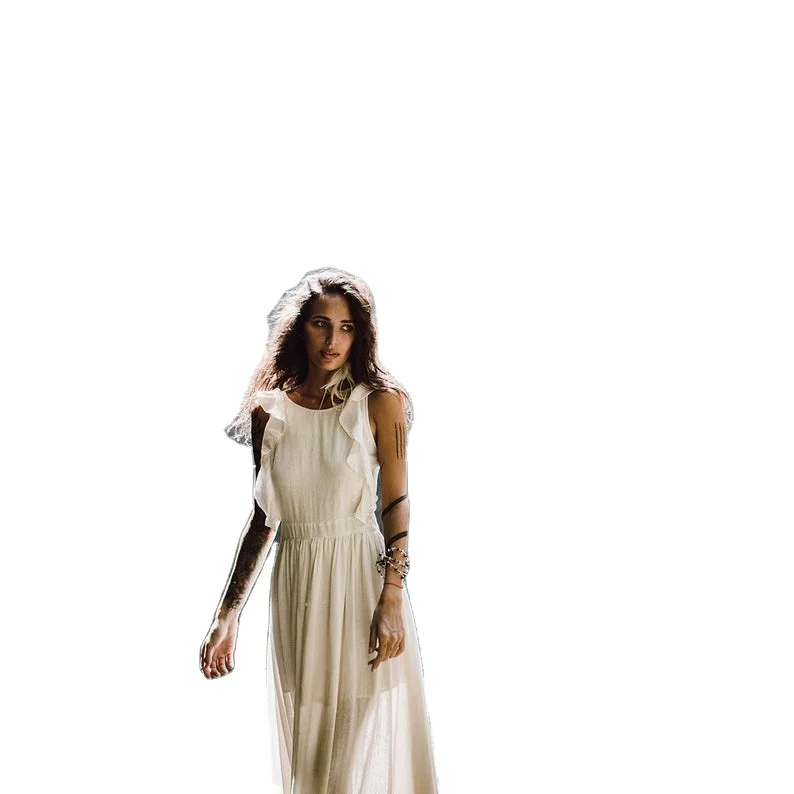 Hot Selling Dresses Linen Cotton Women Dress Sleeveless Fashion Long Maxi Bohemian Fancy Ladies Clothing