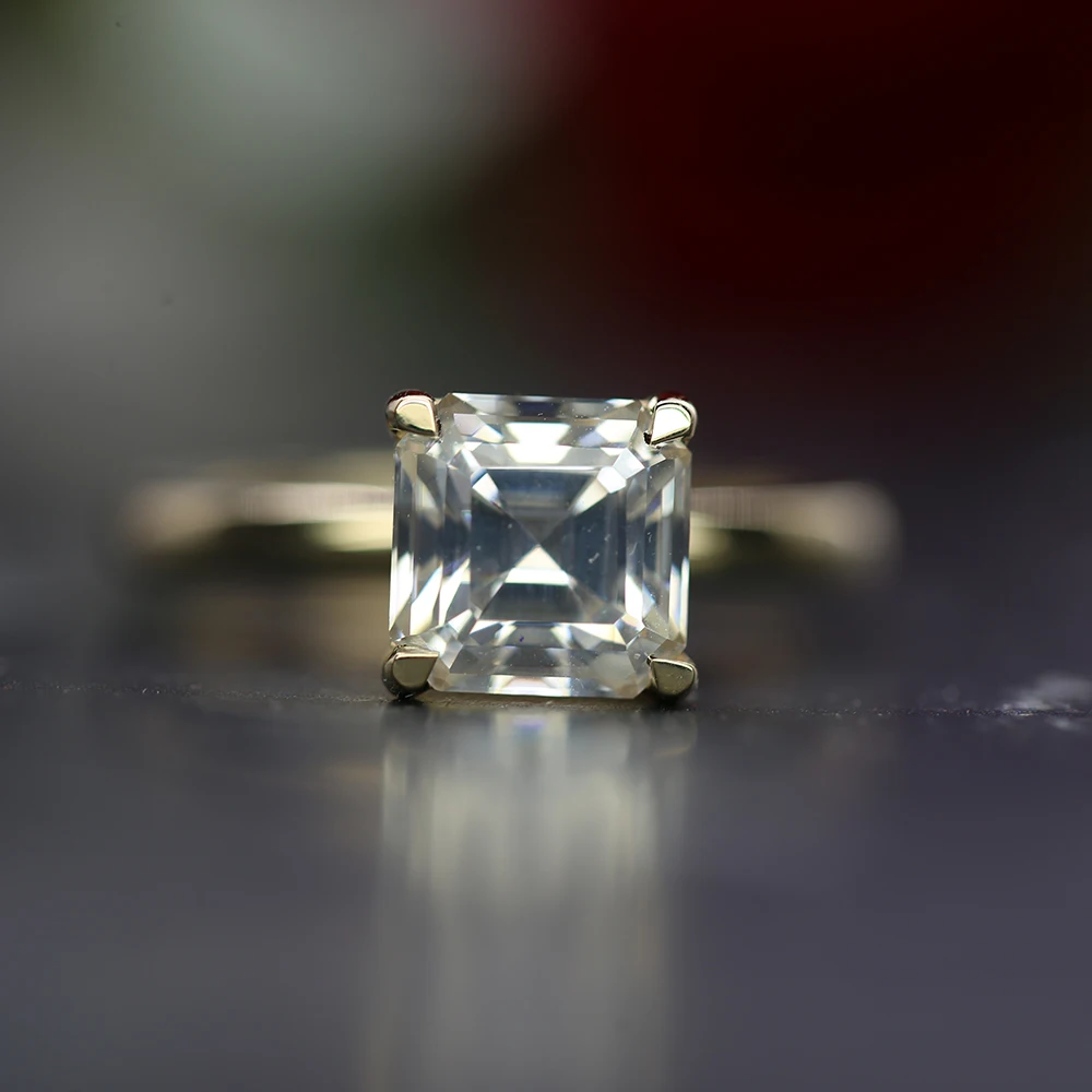 1 CT Princess Cut Solitaire Ring 18KT Gold Plated Yellow Gold Wedding Engagement Anniversary Solitaire Diamond Labgrown Ring