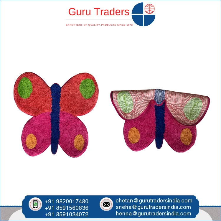 Widely Selling Superior Quality 100% Cotton Shaped Anti Skid Hot Melt Backing Bath Mat at Discounted Price from India Origin