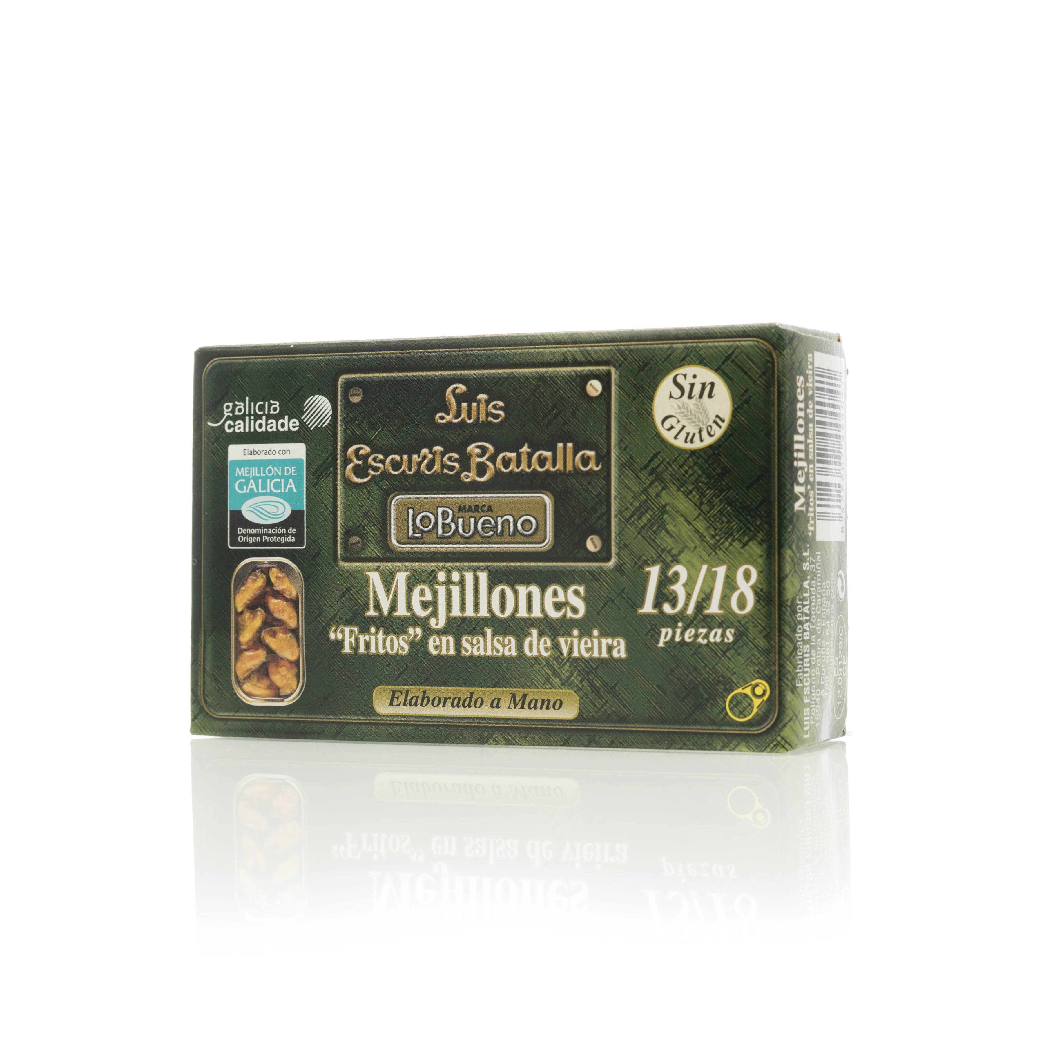 Mussels Fried in Pickled Sauce 13/18 pieces | Canned Seafood High Quality MSC | Product from Spain | Conservas Luis Escuris