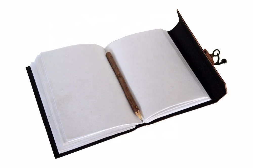 Medusa Symbol Embossed Handmade Leather Journal Brown Hardcover Diary Notebook With Blank White Paper And Antique Metal Lock