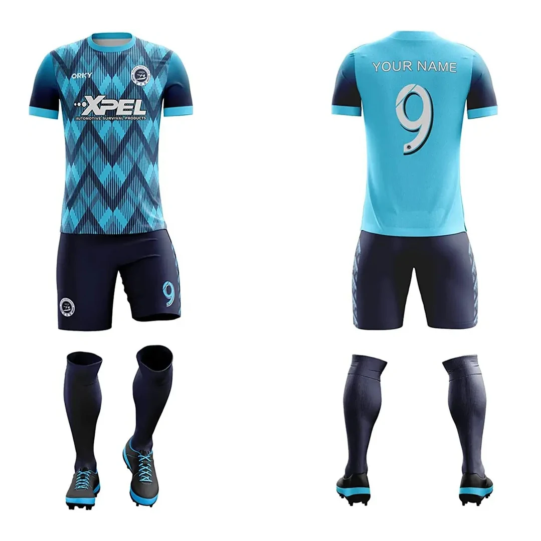 Team Wear Uniform Kit Football Jersey Soccer Wear For Sports Sets Fashionable Custom Team Name Latest Design Soccer Uniform
