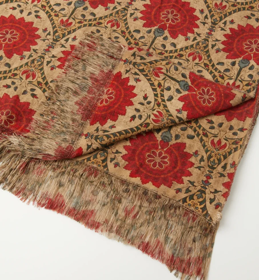 Medium Weight Coffee Dyed Cotton Linen Printed Fabric Roll Popular for Tablecloth Dress Curtain Sofa Garment