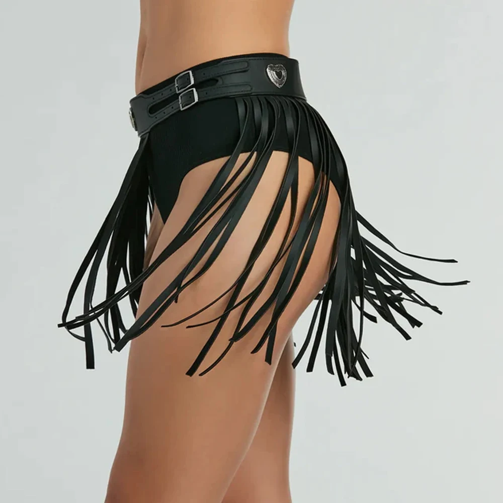 Latest Design Customized Leather Women Western Fringed Belts / Customize Printing Heavy Duty Leather Women Western Fringed Belts