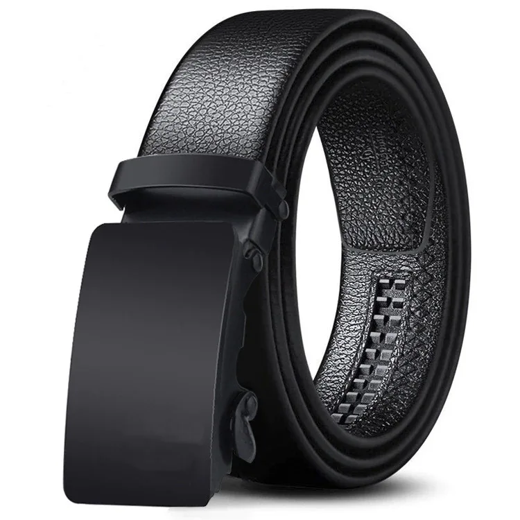 Best Men Belts Metal Automatic Buckle Brand High Quality Leather Belts for Men Famous Brand Luxury Work Business Strap