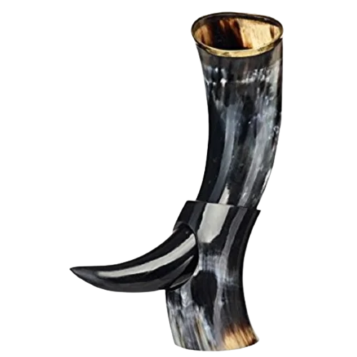 Buy Decorative Design Viking Drinking Horn Mug with Stand For Beer & Wine Drinking Uses Low Prices By Exporters