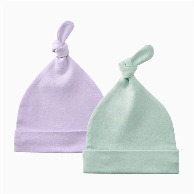 baby Knotted Hat Soft Cap in Summer for Baby Plain Custom White Kids Gifts Winter Unisex Knit Spring