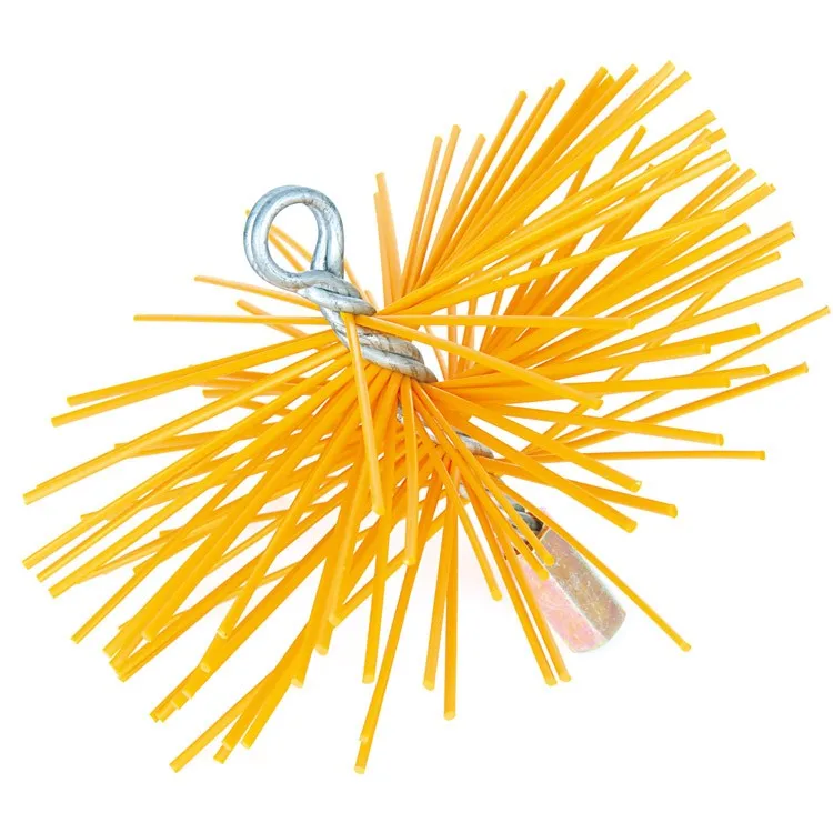 7Inch 175mm 200mm Round Pellet Yellow Nylon Stove Chimney Cleaning Brush Kit