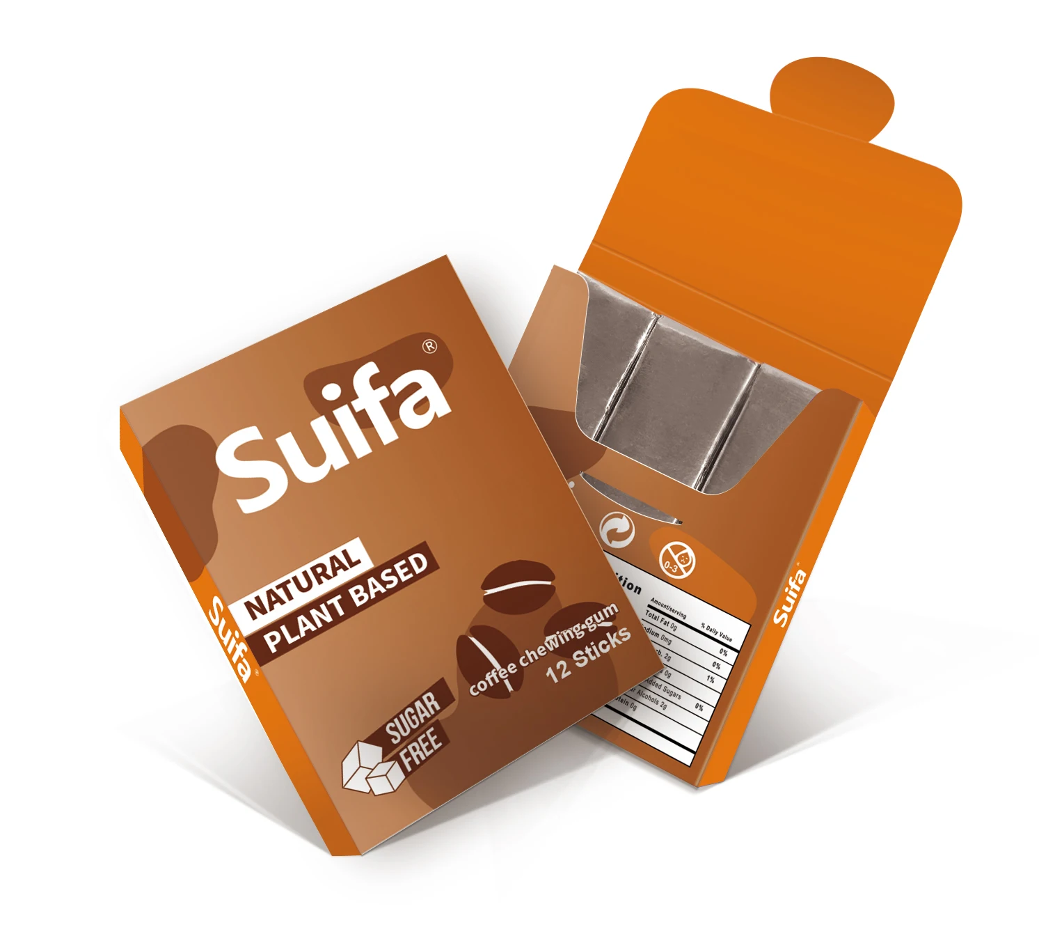 Factory supply jaw exercise healthy hard coffee chewing gum for jawline