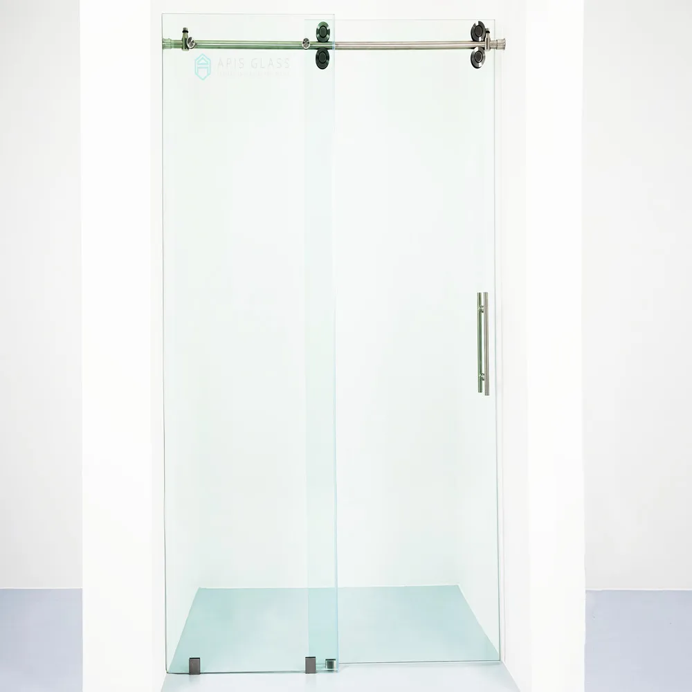Wholesale high quality bathroom shower glass door small bathroom clear glass frameless double track sliding shower door
