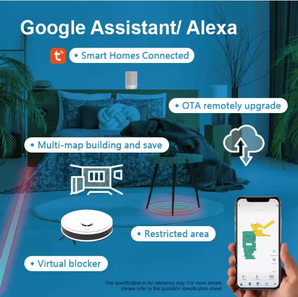 Newest Auto LDS Sensor Wet and Dry Robotic Smart Vacuum Cleaner with Smartphone App