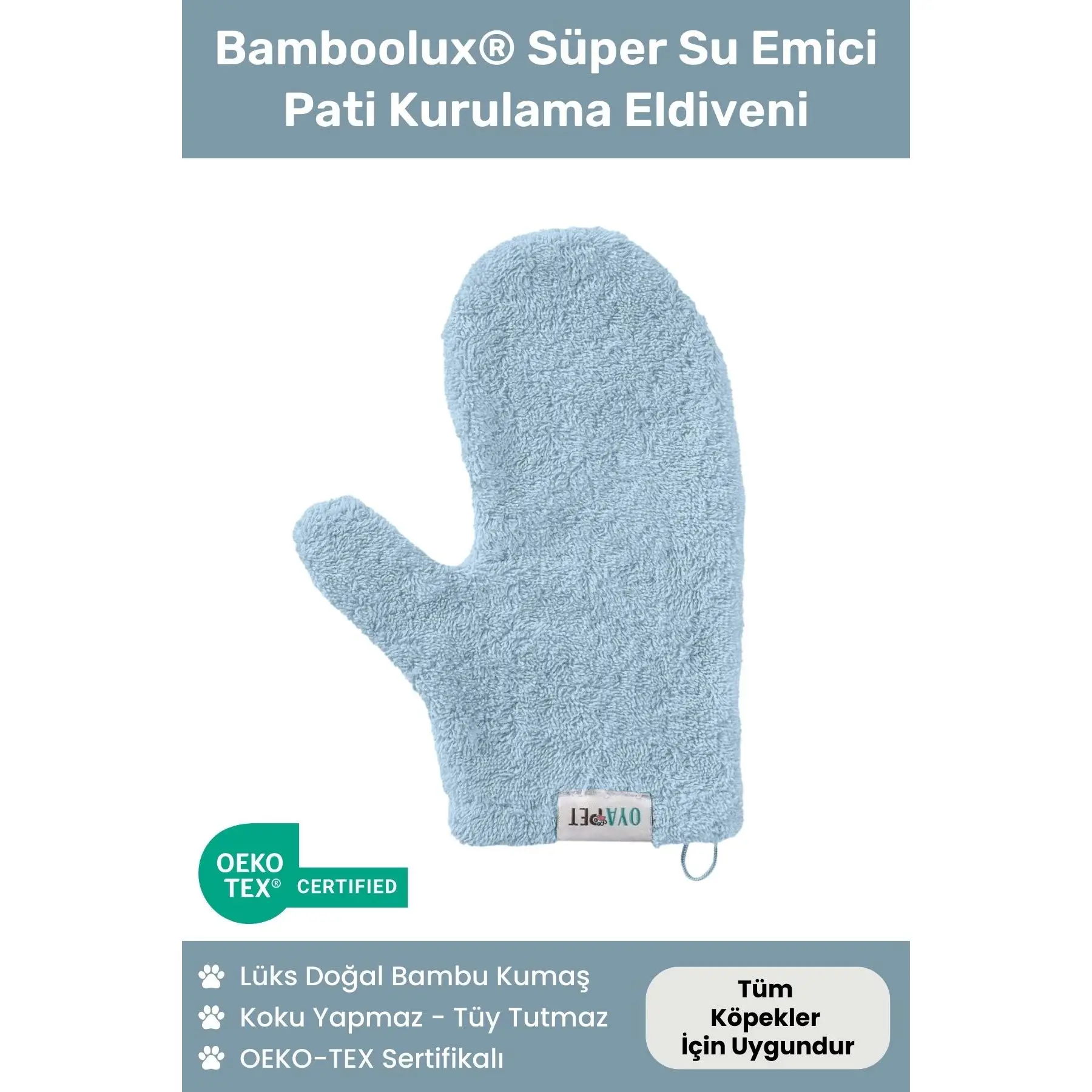 Bamboolux®Перчатка для сушки лап 1 шт. перчатка чистки из натуральной бамбуковой ткани