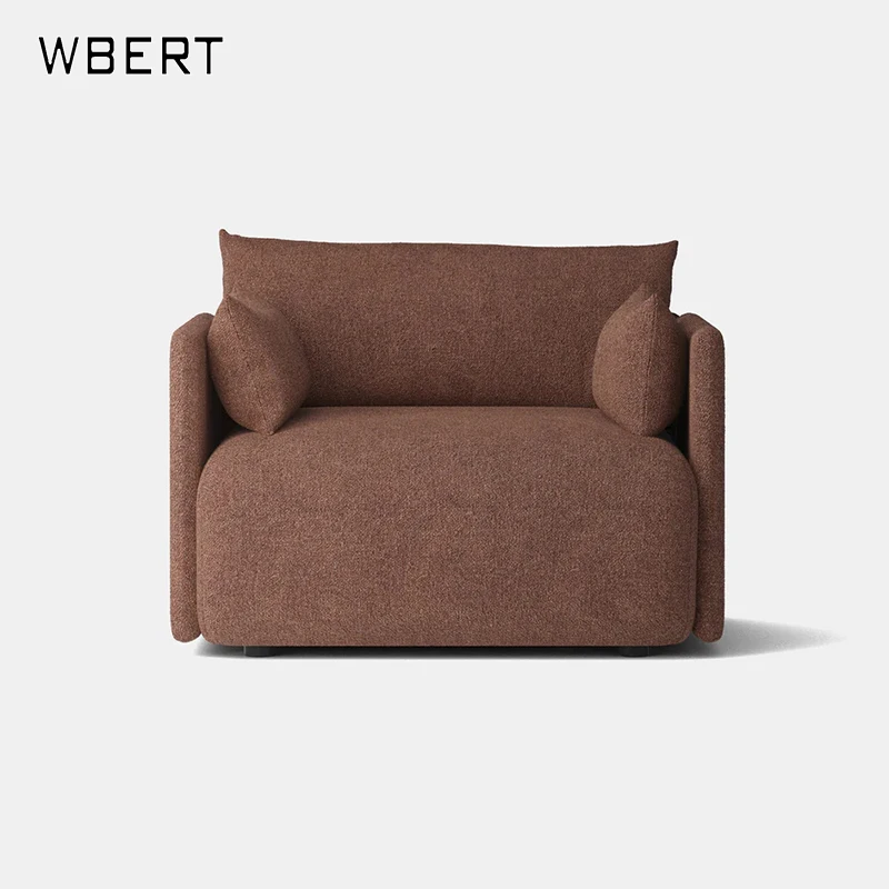 WBERT Modern simple fabric sofa cream sand hair small living room designer high-end light luxury leisure sofa