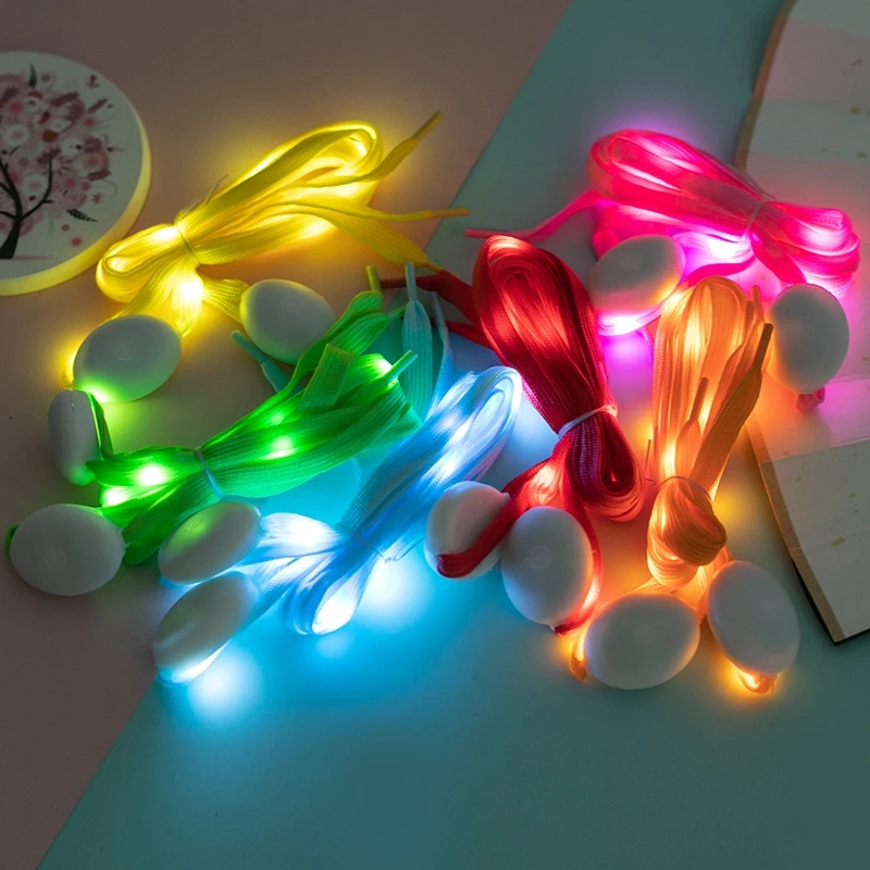 Event Party Supplies Light Up LED Flashing Nylon Shoelace Rainbow Color ...