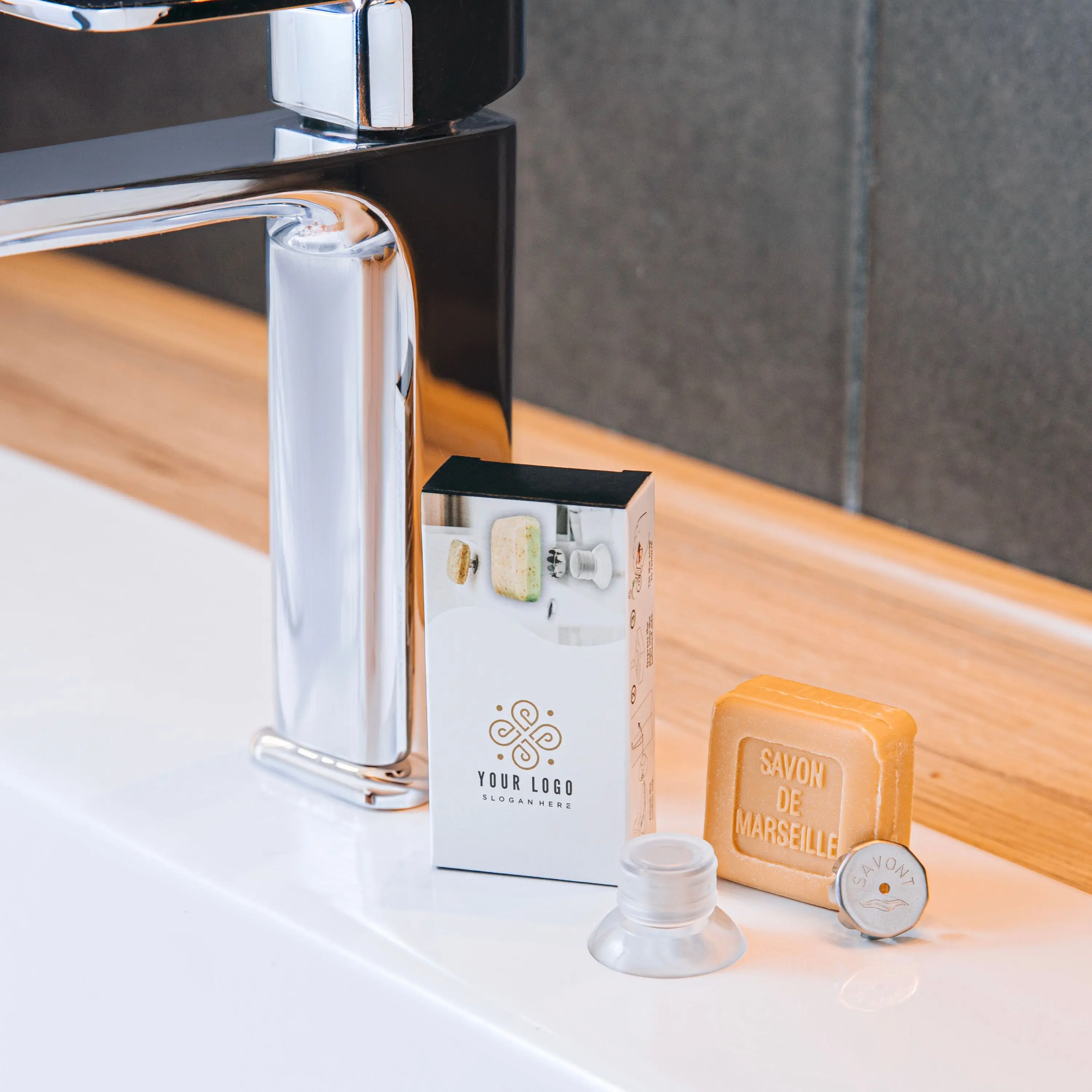 SAVONT Light Edition - Customizable Hotel Soap Holder with Magnet & Suction Cup, Soaps Up to 60g, Perfect for Promotional Gifts