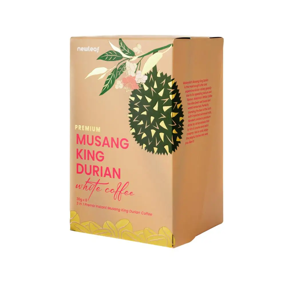 Белый кофе дуриан Newleaf Musang King | Быстрая продажа, аутентичный сладкий ароматический Премиум жареный Арабика робуста, белый кофе