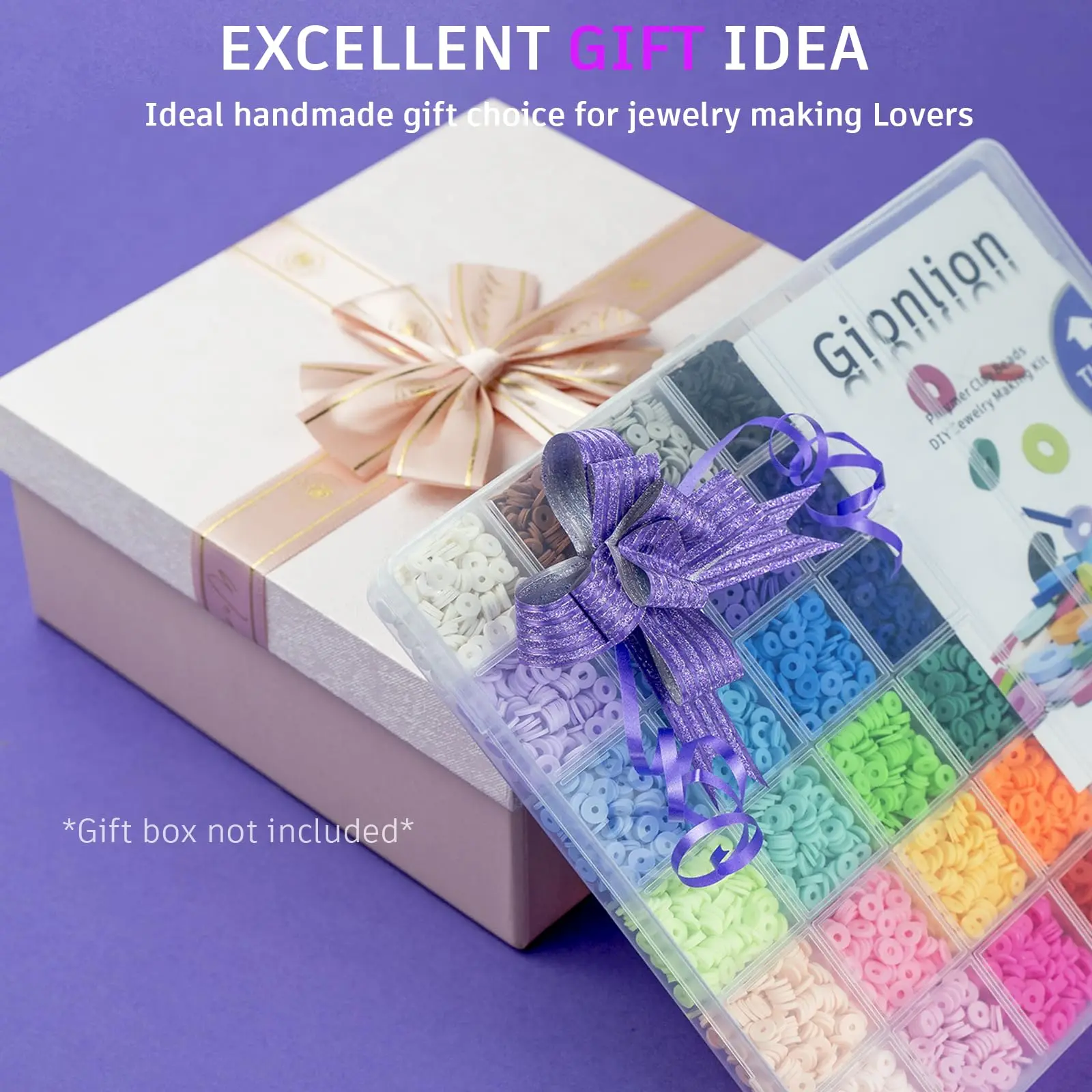 3000pcs Jewelry Making Kit Preppy Bracelets 24 Colors Flat Round Polymer Clay Beads Toys