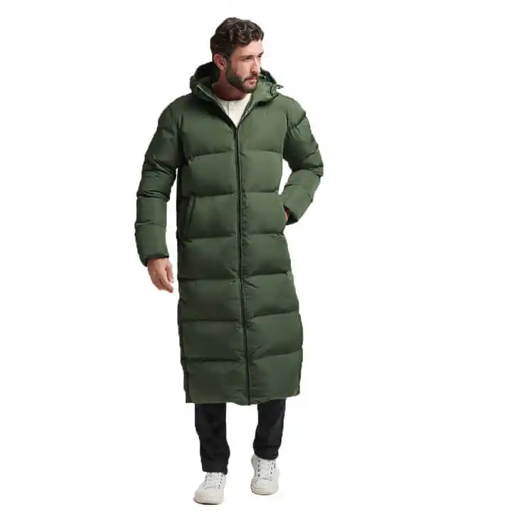 Long Puffer Jackets Autumn Winter Bubble Puffer Coat Jacket For Men High Quality Long Sleeve Fit Fot Puffer Down Jackets