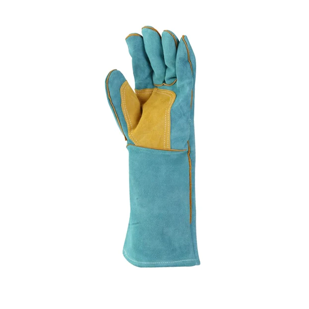 OEM Service Heat Resistant Cow Split Leather Welding Gloves Warm Lined Safety Gloves with Anti-Slip Protection for Driving