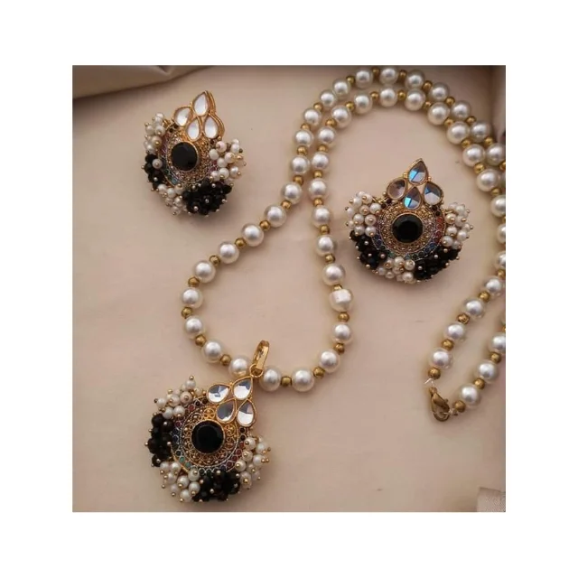 New Beautiful Egyptian Mala Necklace and Earrings Set 18K Gold Plated Stainless Steel for Wedding Party or Engagement Gift