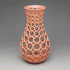 Flooring Decorative Flower Vase Aluminum Cast Golden Color Durable Pots Punctured Design Texture Metal Creative Vase