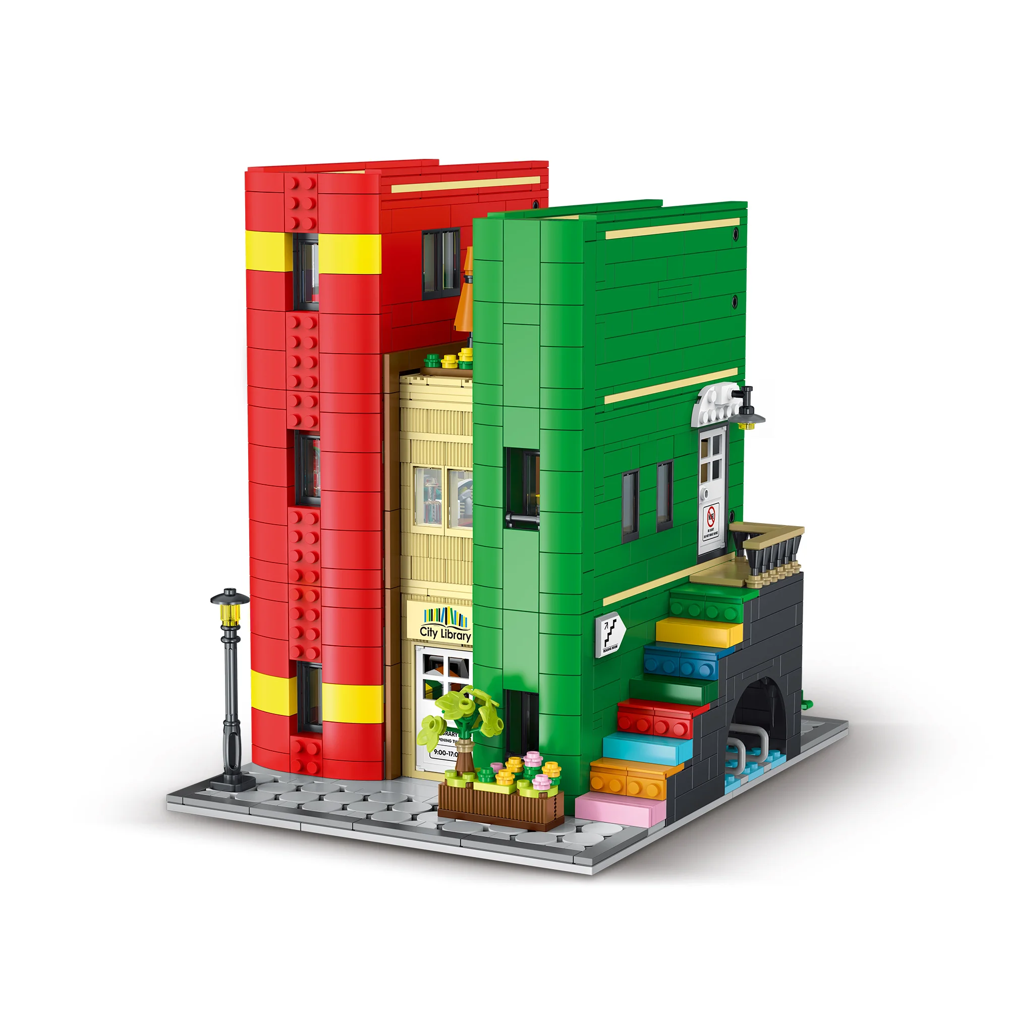 New Arrival 2024 Kid Toy DIY Architecture Building Block Set Assembly Brick Mork 10211  City Library Building Set Hot Selling