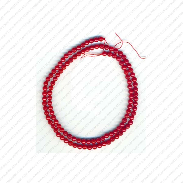 Fortunecharmsinc High Quality Natural Coral Red Round 4 MM Gemstone 13 inch Length Beads Best Selling Gemstone Wholesale Seller.