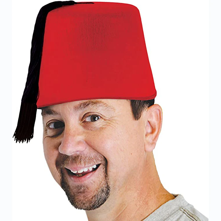 Felt Red Fez Hat Gold Tassel Shriner Turkish Casablanca Moroccan Hat Adult Costume Customize Wholesale