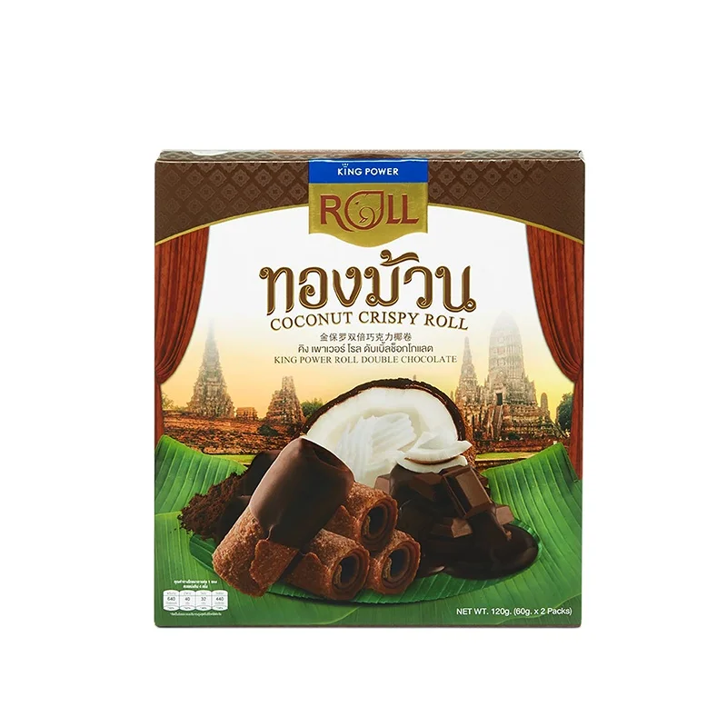 KING POWER ROLL O Double Chocolate Crispy Rolls THAI SNACK FOR EVERYONE TO ENJOY WITH DELICIOUS TASTE