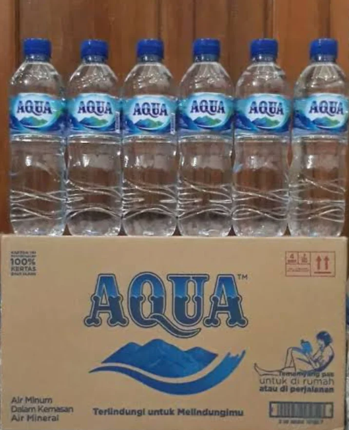 AQUA Water 24 bottles x 600 ml Ready to Drink mineral drinking plastic bottle minuman air kemasan botol