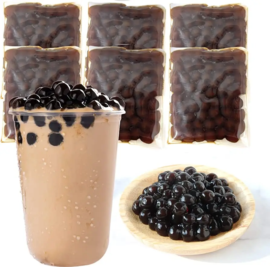 2023 Best Seller  Bubble Tea Ingredient Sweet Chewy Dried Brown Sugar Boba Tapioca Pearls 1kg Vacuum Pack