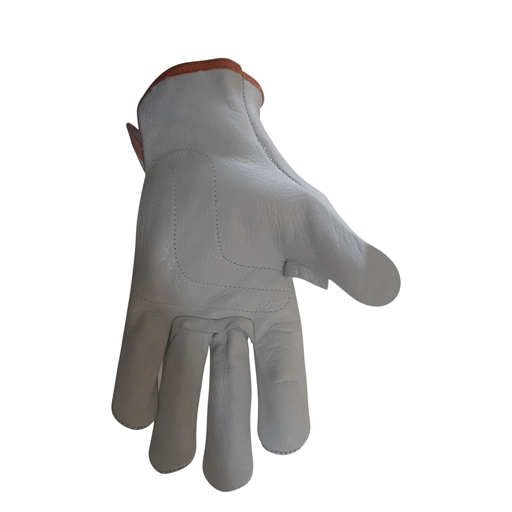 High Quality Unlined Hand Protection Cowhide Grain Leather Work Driver Gloves Truck Gloves Safety Gloves