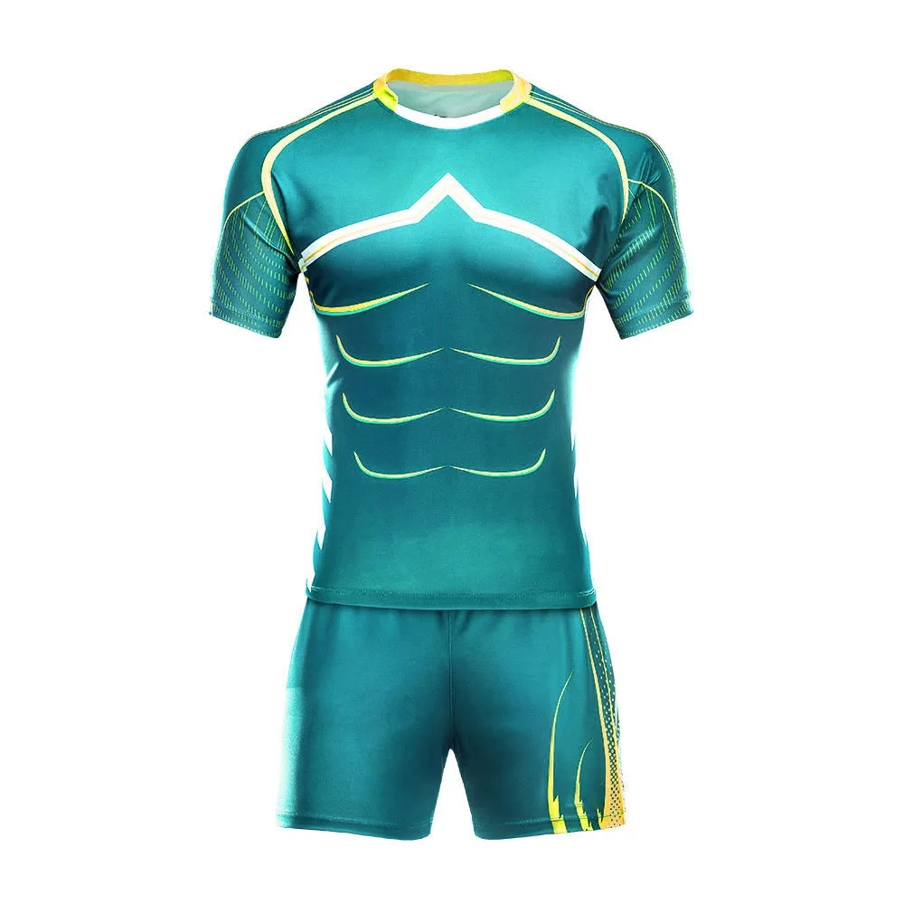 High Quality Full Custom Sublimated Rugby Uniform Printing Rugby Shirts Short Sport Wear wholesale Club Rugby Uniform