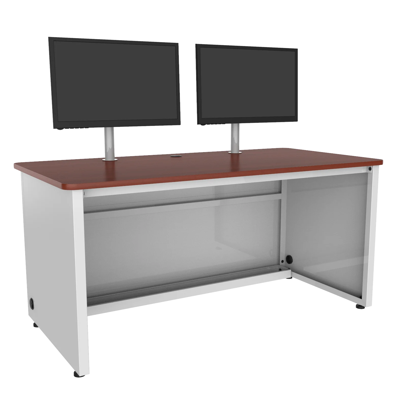 VersaDesk Enclosed Classroom Desk White/ Cherry