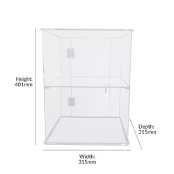2 Tier Clear Acrylic Lockable Display Case