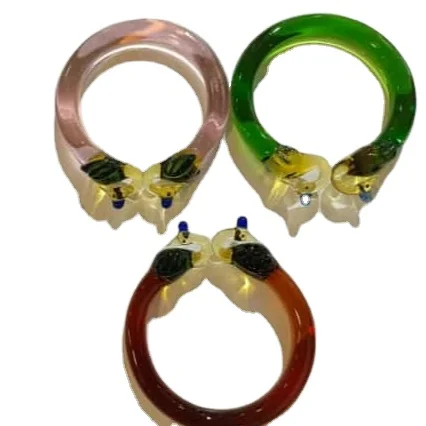 Wholesale Borosilicate glass work jade bracelet 60mm diameter heat resistance bangle for women